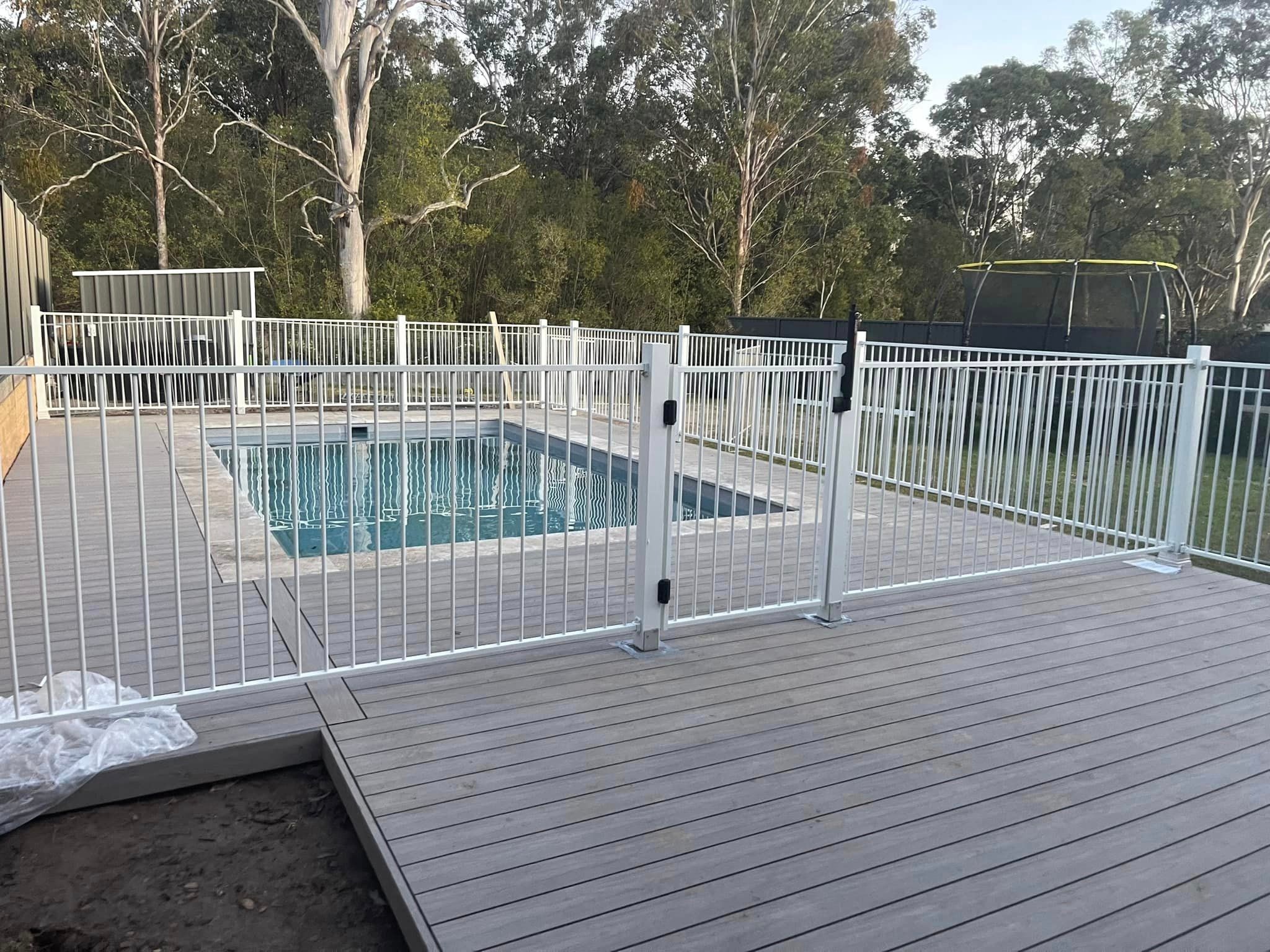 Pool with fencing
