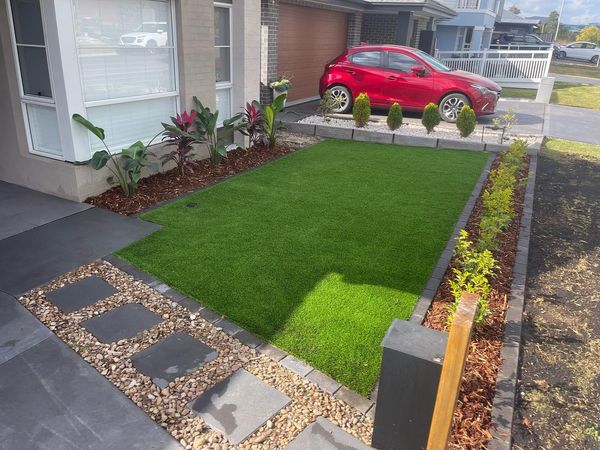 Front garden with turfing