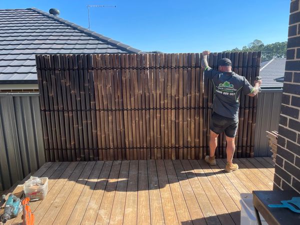 Specialty bamboo fencing feature wall