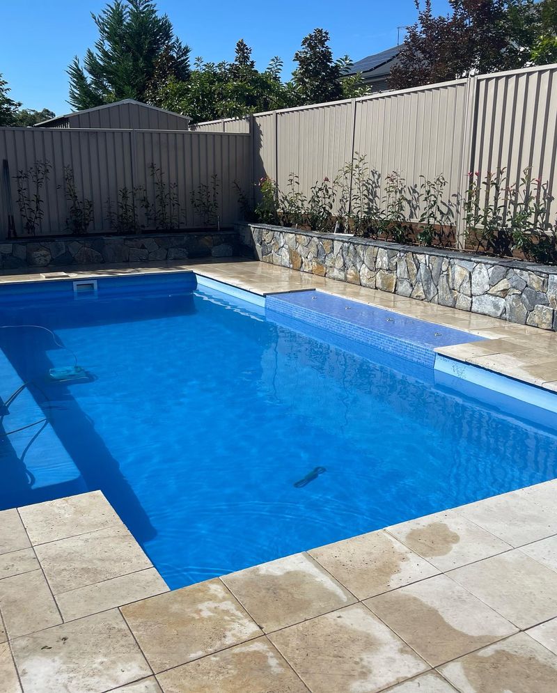 Backyard pool with surrounds