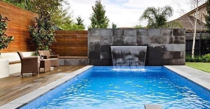 Pool and outdoor decking area